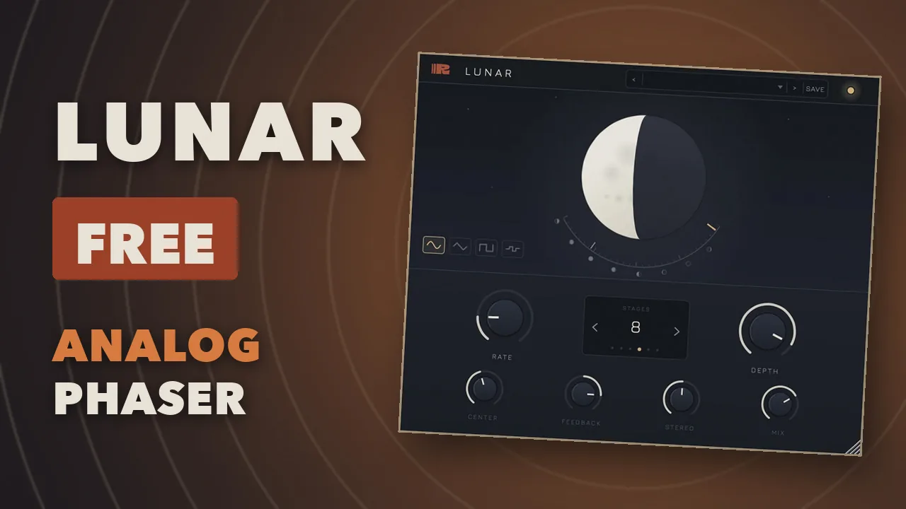 The Lunar phaser interface, a moon waxing and waning as the LFO moves