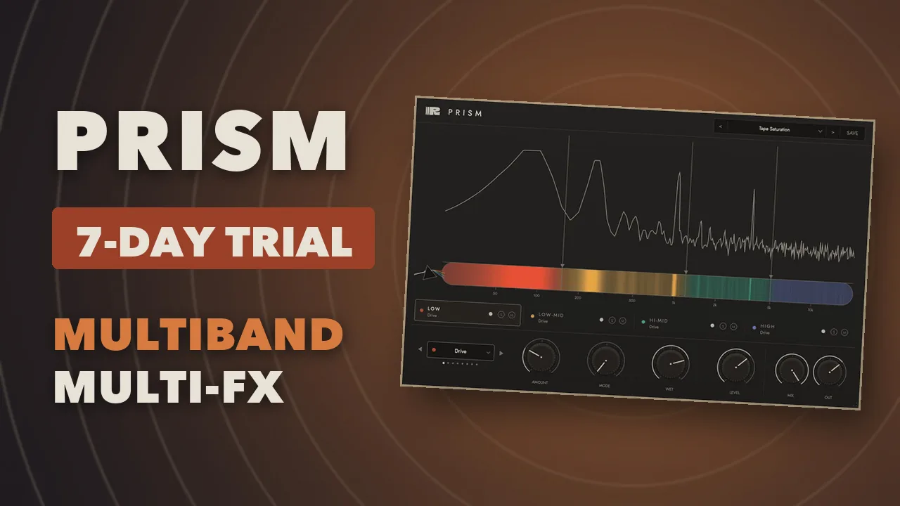 The Prism multiband interface, the signal split into four bands of colored light