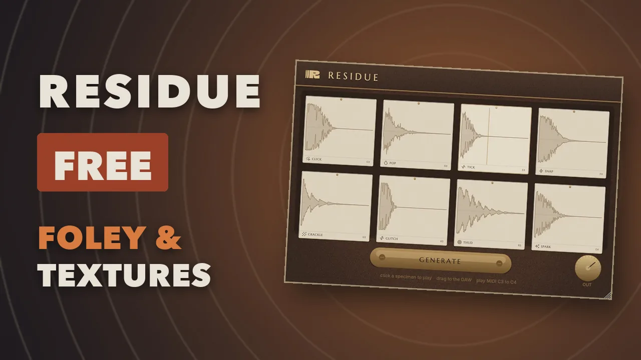 The Residue texture instrument interface, a specimen drawer of waveforms