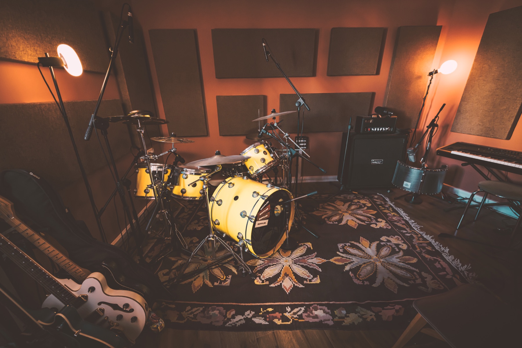 RIPPLES studio live room with drum kit