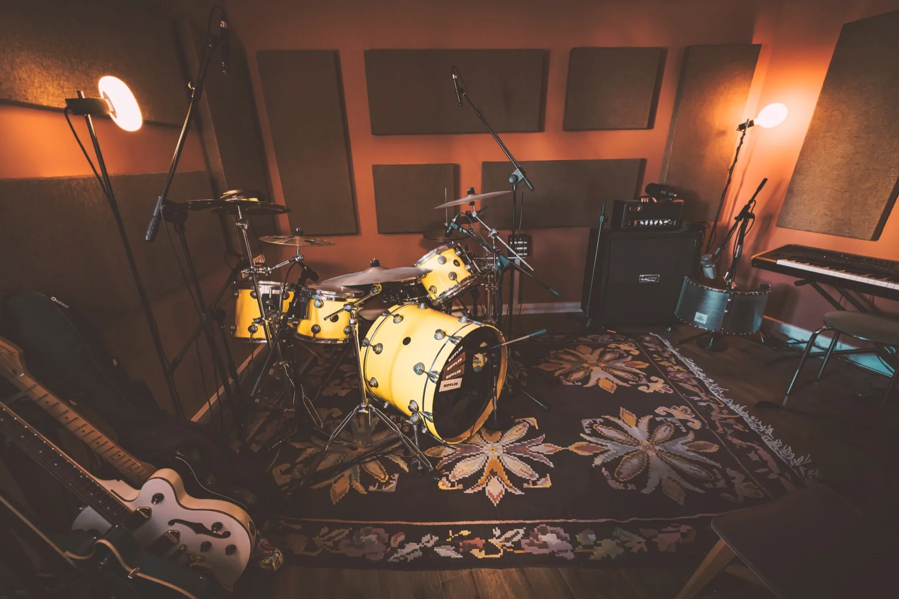 RIPPLES studio live room with drum kit